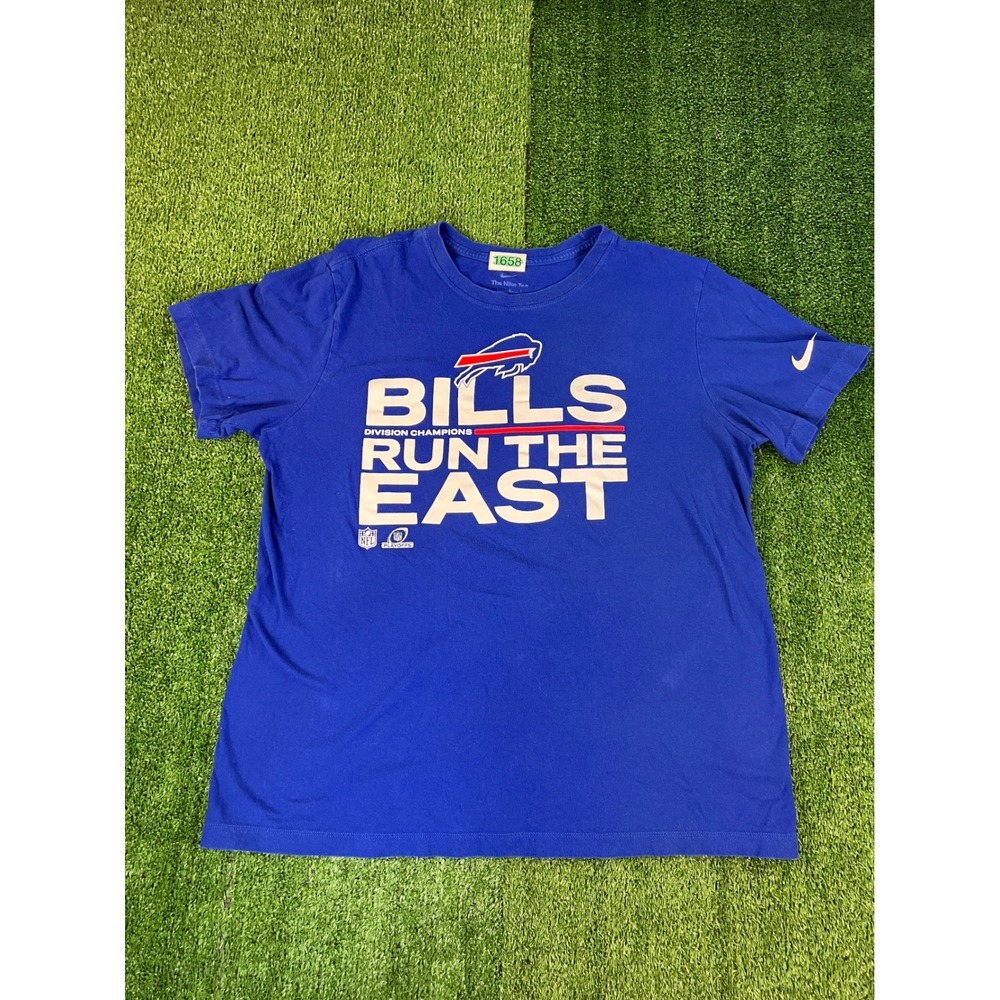 Nike Mens Buffalo Bills Division Champions Run The East Blue T-Shirt Large NFL